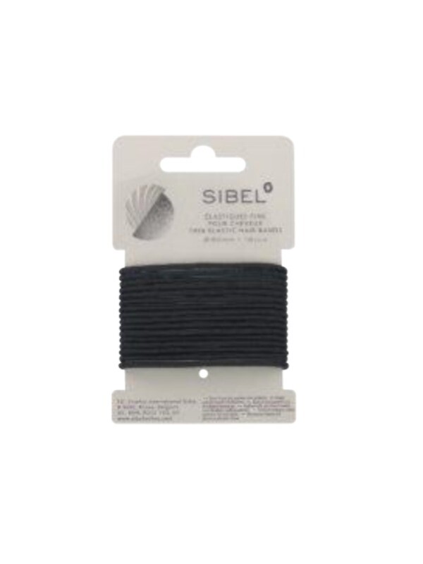Sibel - Thin Elastic Hair Bands - Black - 16 Stuks