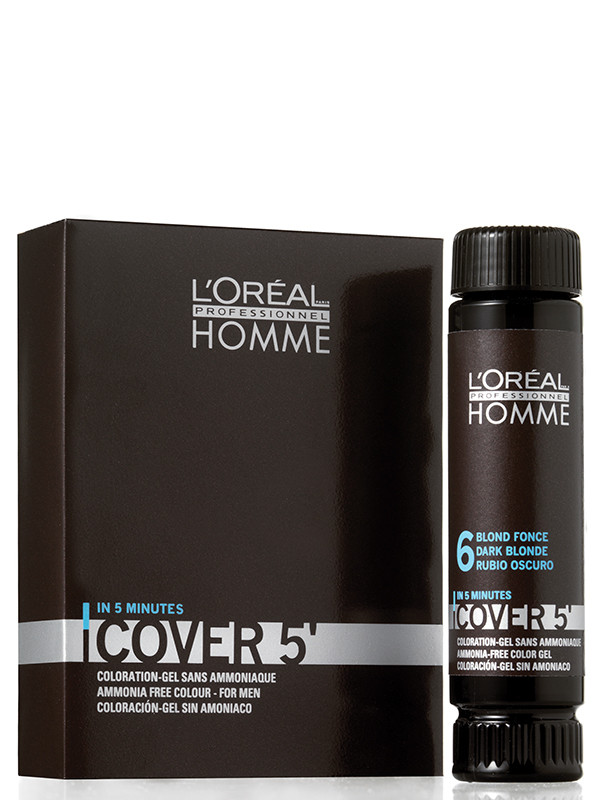 Loreal Professionnel - Homme Cover 5 Gel Hair Color For Men 3 x 4 Medium Brown -